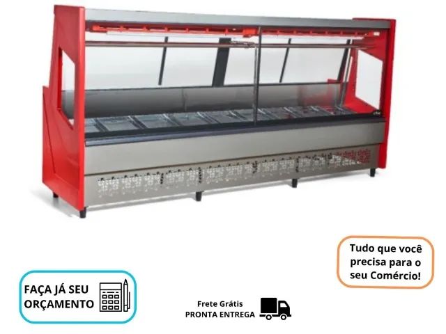 Balcão de Açougue 3 Metros Polar Vermelho