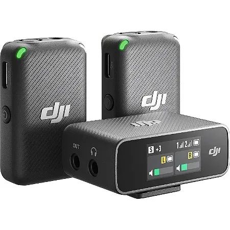 Microfine sem Fio Dji Mic Kit Transmissão 250m, bateria 15h, Original DJI, Novo Lacrado