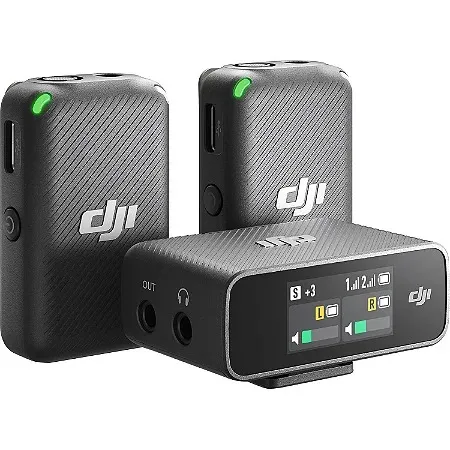 Microfine sem Fio Dji Mic Kit Transmissão 250m, bateria 15h, Original DJI, Novo Lacrado