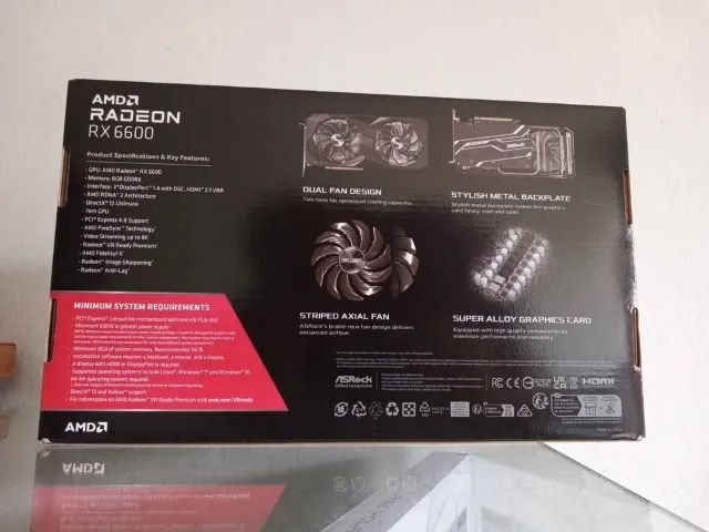 RX 6600 8GB GDDR6. Nova. *Analiso troca em placa inferior com volta.. - Foto 2