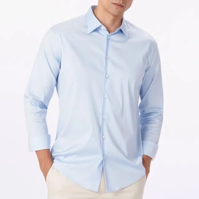 Camisa Social Masculina Ricardo Almeida Original Logo Bordado Azul Claro - Tamanho 41 / M