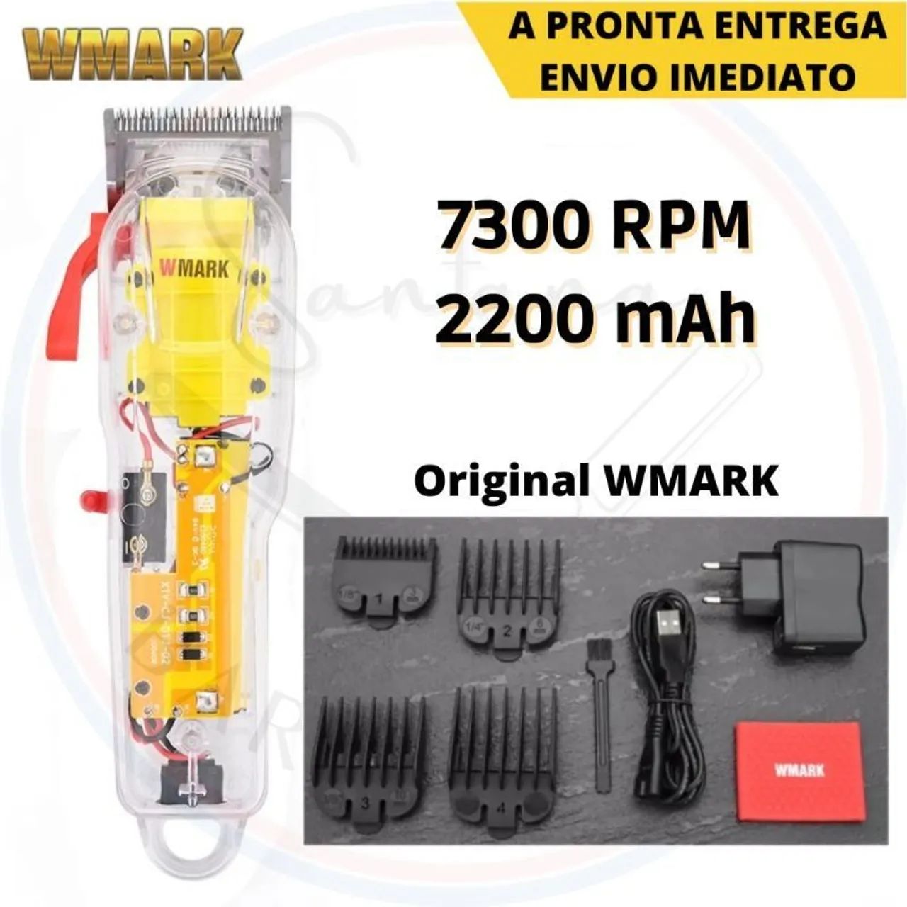 MàQUINA  profissional de CORTAR CABELO WMARK a ORIGINAL/7200RPM/3 horas bateria  - Foto 6