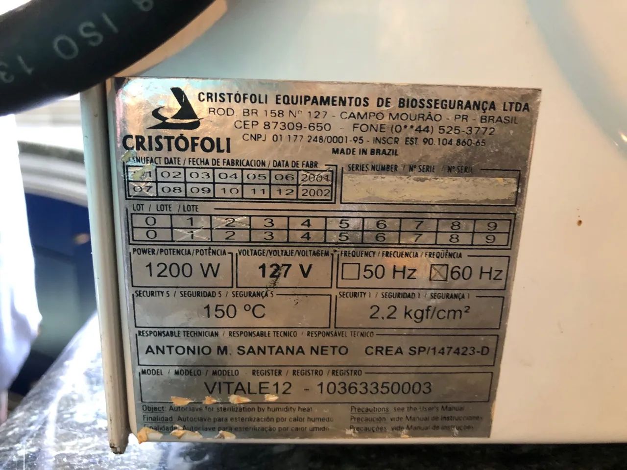 Autoclave Vitale Cristófoli 12 l - Foto 6