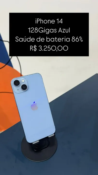 IPhone 12 128GB Azul Saúde de bateria 84% Semi Novo | Loja Física