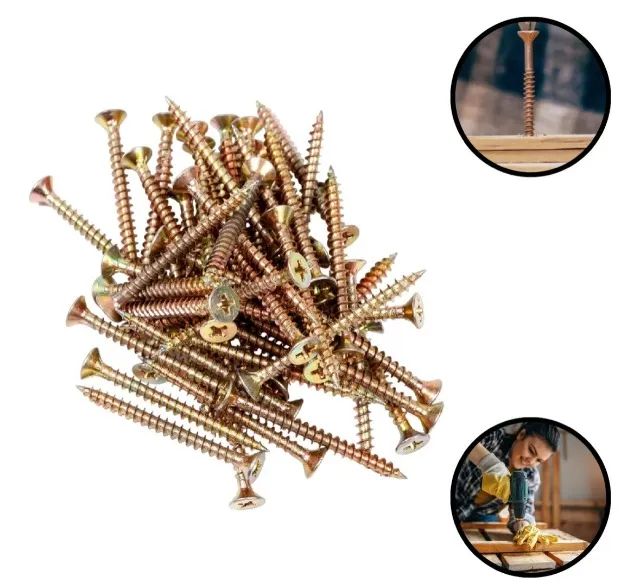 Parafuso Chipboard Cabeça Chata Philips 4,5 x 30, bicromatizado, caixa com 500 Peças, New- - Foto 6