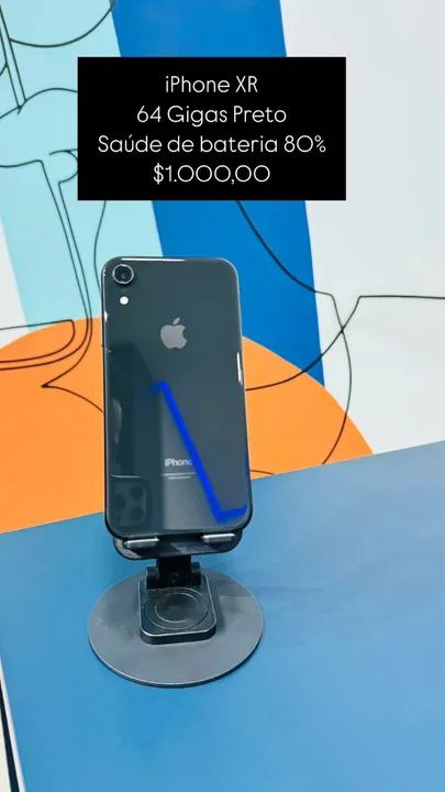 美品iPhone XR Black 64 GB SIMフリー バッテリー81% Vendo IPhone Xr 64GB Preto Saúde de bateria 81% Semi novo | Loja