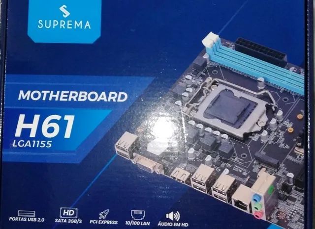 Placa mãe Motherboard H61 LGA1155 - Suprema