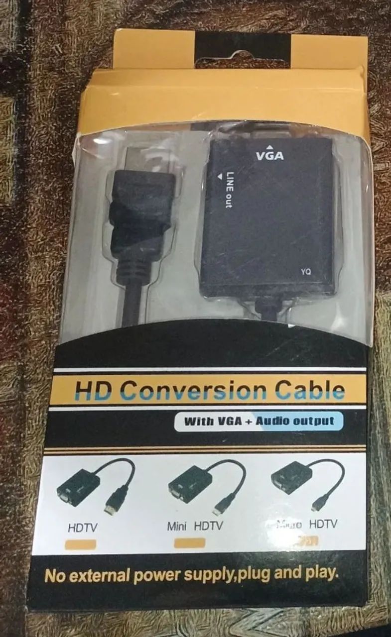 Cabo Conversor HDMI para VGA com Áudio