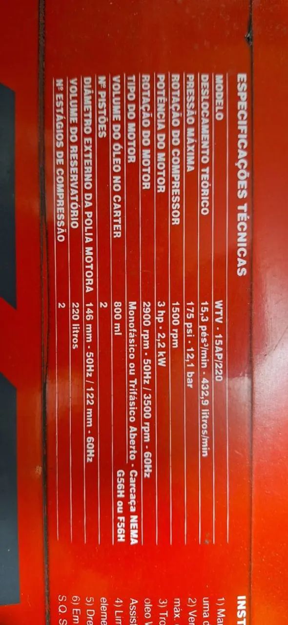 Compressor de ar wayne  220 litros - Foto 3