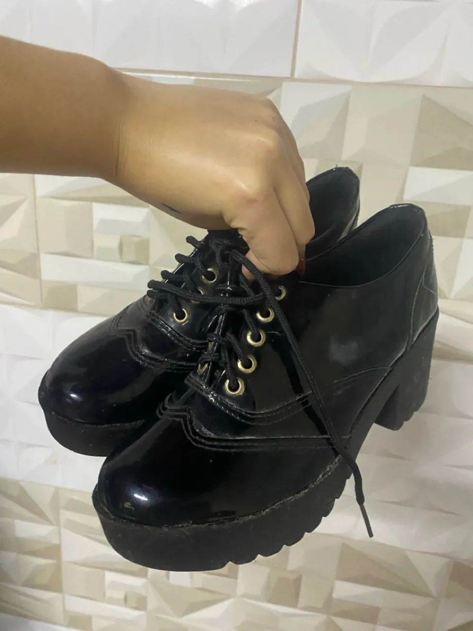 Sapato Oxford Plataforma Preto