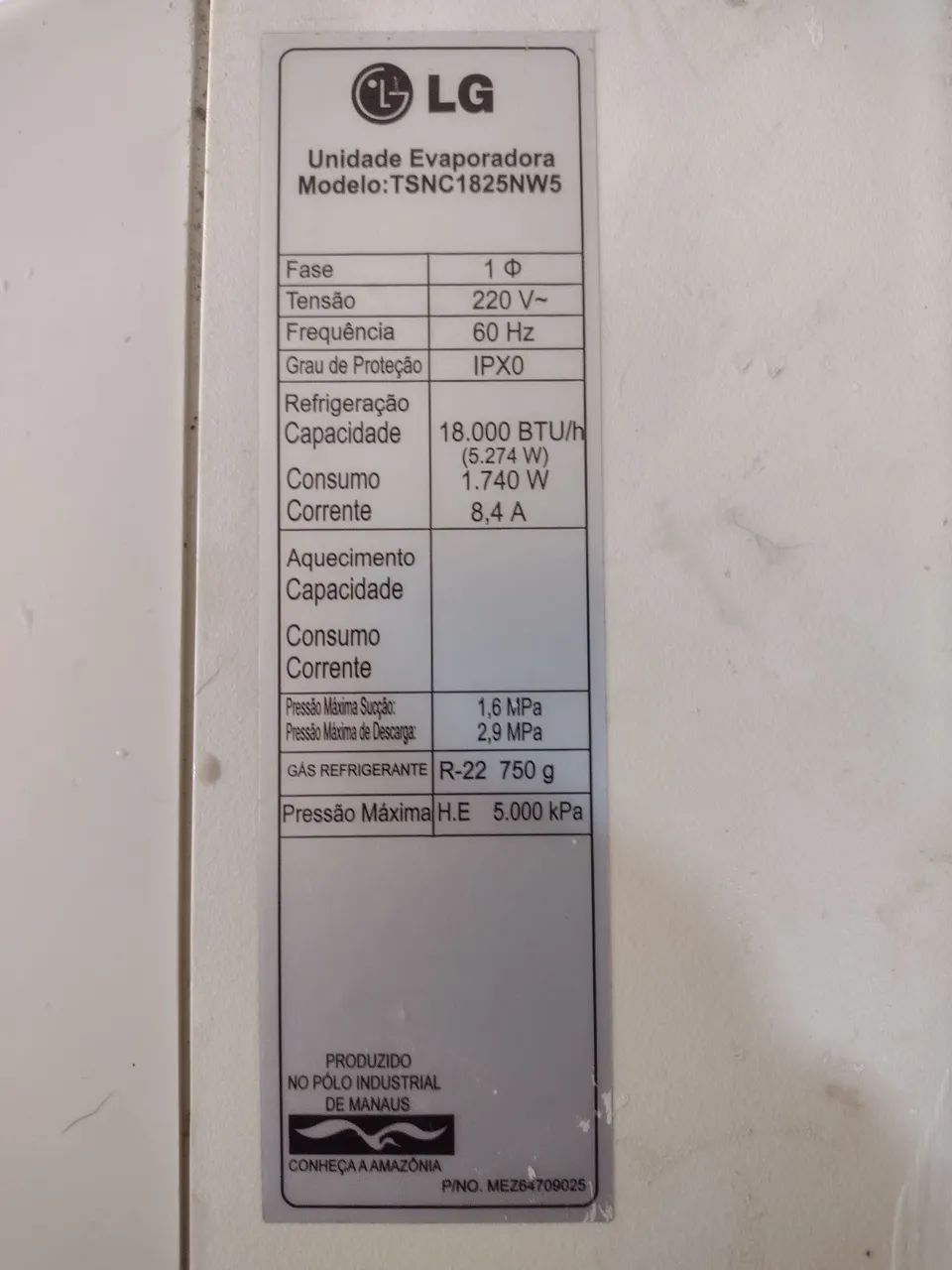 Ar Condicionado Split LG 18.000 BTUs com defeito  - Foto 5