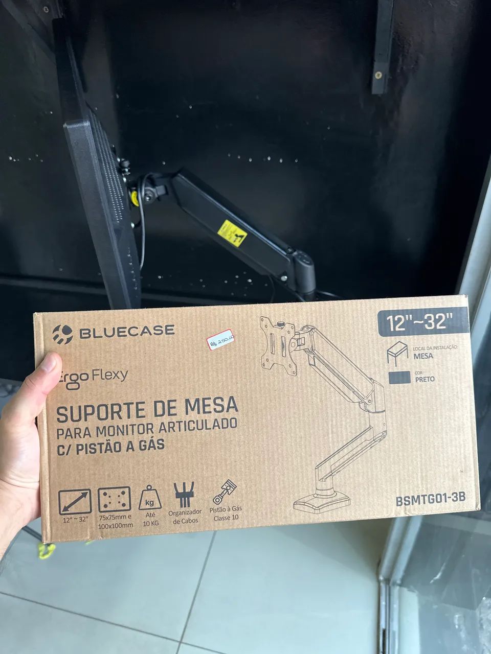Suporte de Mesa para Monitor Articulado c/ Pistão 