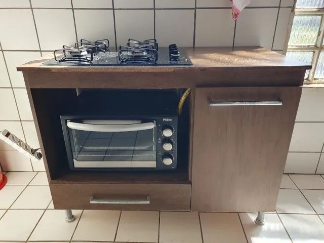 Kit com Cooktop, armário e forno elétrico 