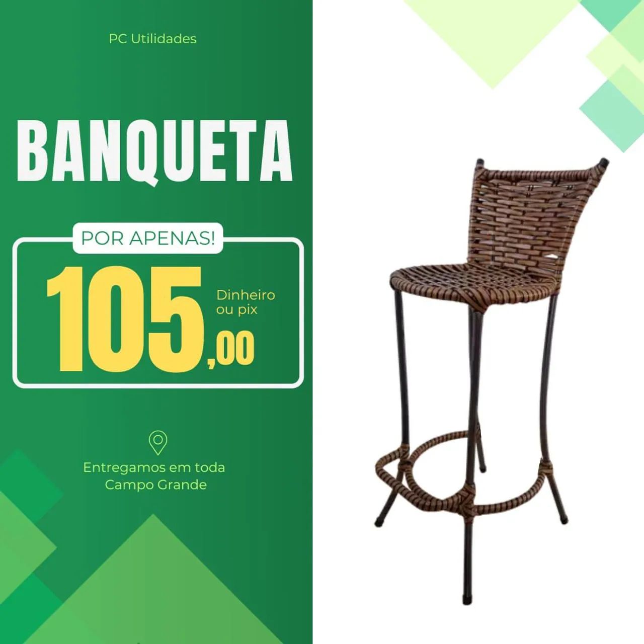 Banquetas alta em junco sintético 
