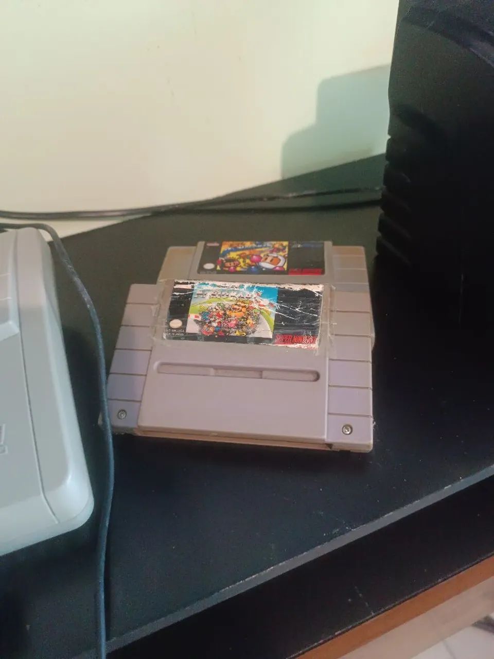 Super Nintendo modelo Americano NTSC Com 2 controles e 3 fitas tudo original - Foto 3