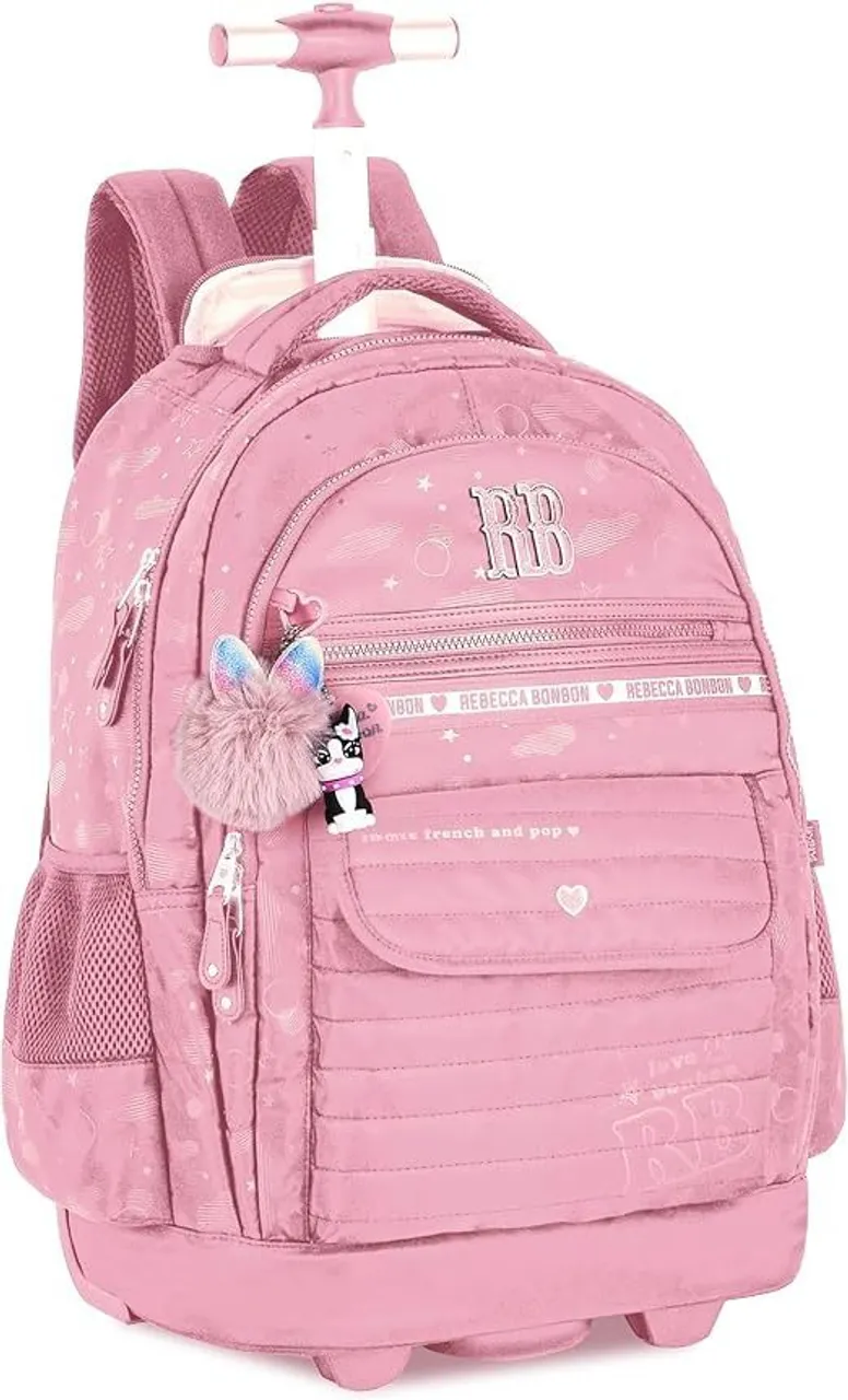 Mochila de Rodinhas Rebecca Bonbon Rosa