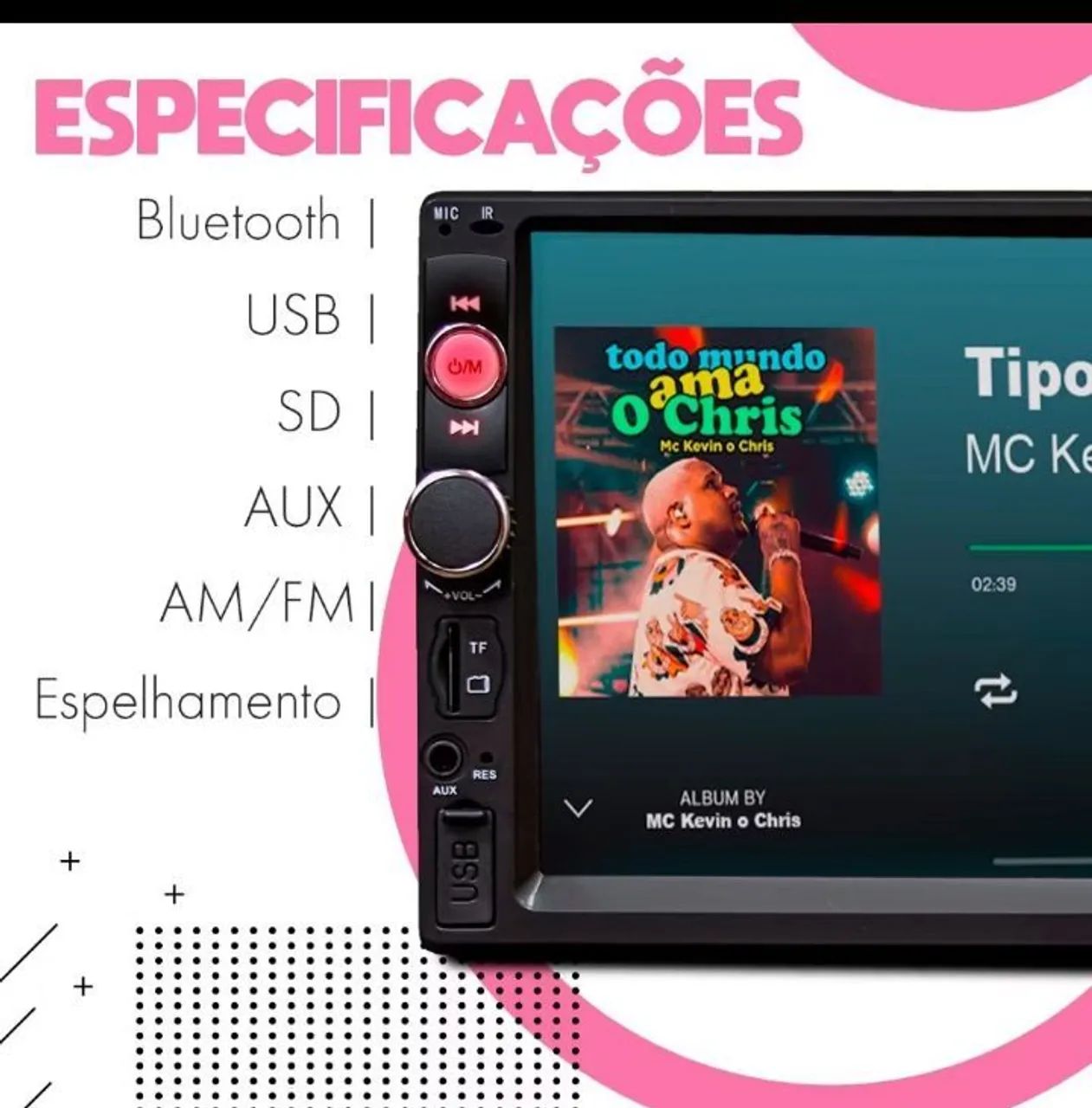 Multimídia Mp3 lacrado 7 polegadas 2din  - Foto 3