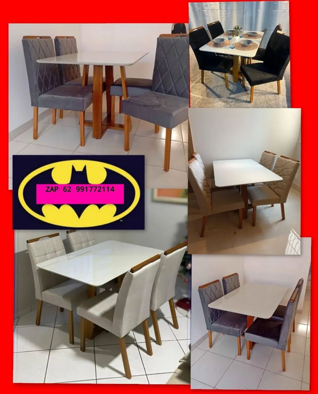 Mesa de Jantar 4 cadeiras 1.20x80 CADEIRAS MADEIRA MACIÇA 