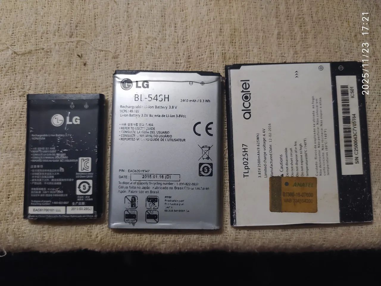 Bateria LG e Alcatel em bom estado