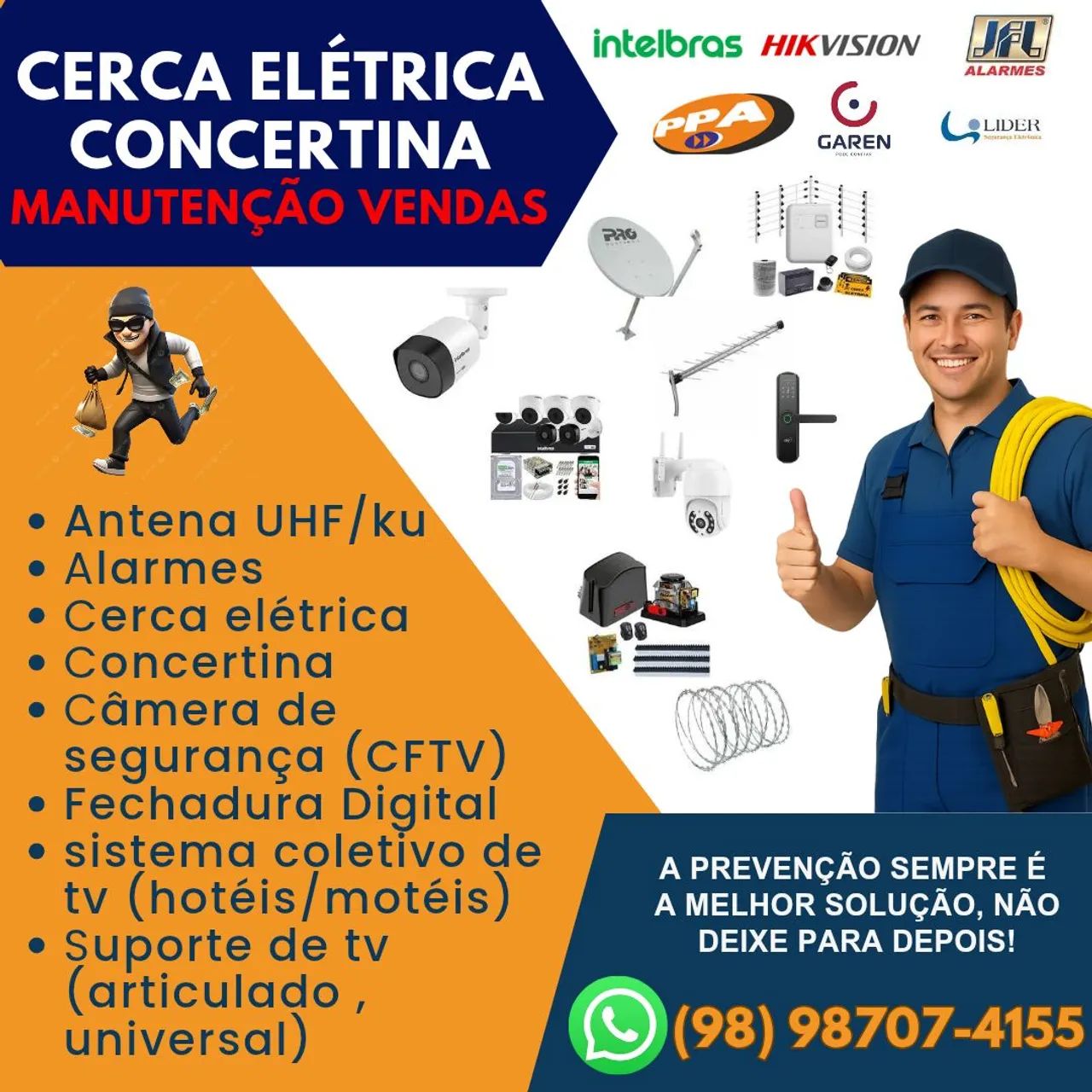 Cerca elétrica e câmeras de segurança 