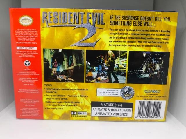 Caixa do Jogo Resident Evil 2 para Nintendo 64 - Inclui Berço e Mini Manual Poster - Foto 3