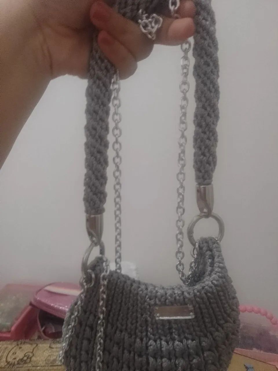 Bolsas crochê Artesanato  - Foto 6