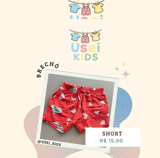 SHORT DE TECIDO INFANTIL - FEMININO