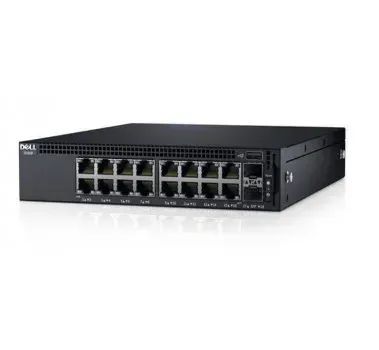 Switch Dell X1018 com 16 portas Gigabit + 2 SFP. 