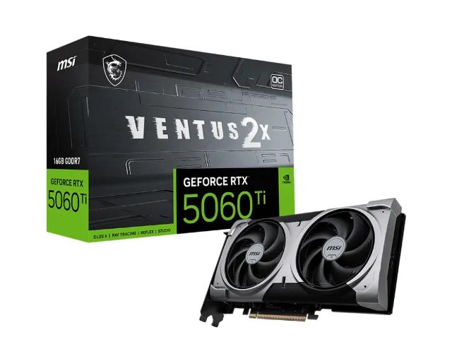 Placa De Vídeo Geforce Ddr7 16Gb/128 Bits Rtx 5060 Ti Msi, Ventus 2X, 2 Fans, Dp, Hdmi, 91
