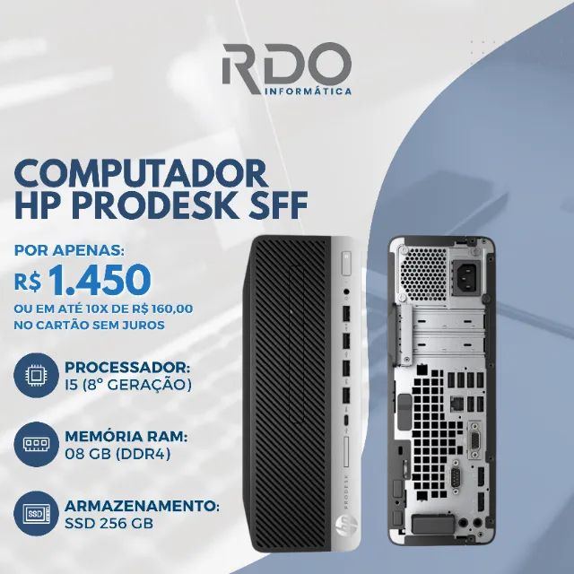 Computador HP ProDesk SFF i5 8ª Geração 8GB RAM SSD 256GB | Potente e eficiente!  