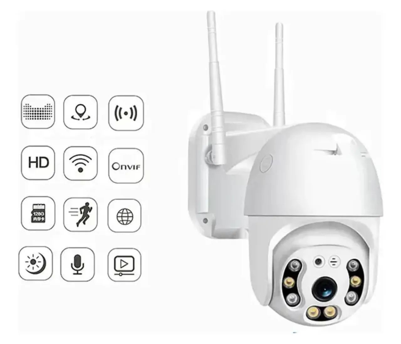Câmera Segurança Smart Ip Wifi A8pro 1080p Prova D'água Branca - Foto 6