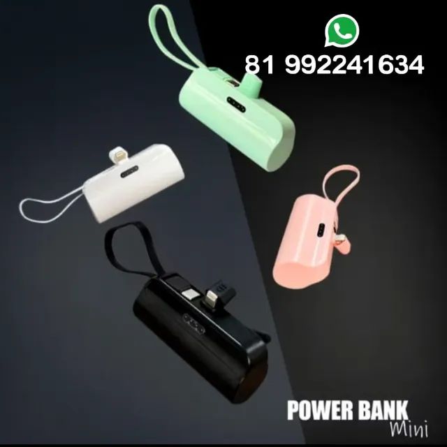 Mini carregador power Bank Cápsula Criativa Compatível iPhone/android 5000mah