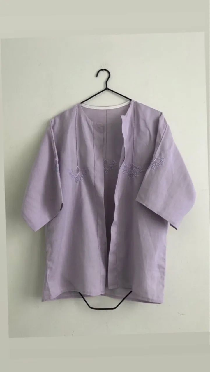 Kimono bordado tamanho M Linho