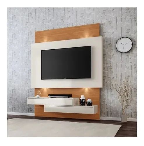 Painel Para Tv Até 42 Polegadas 2 Gavetas E Led Off White/fr