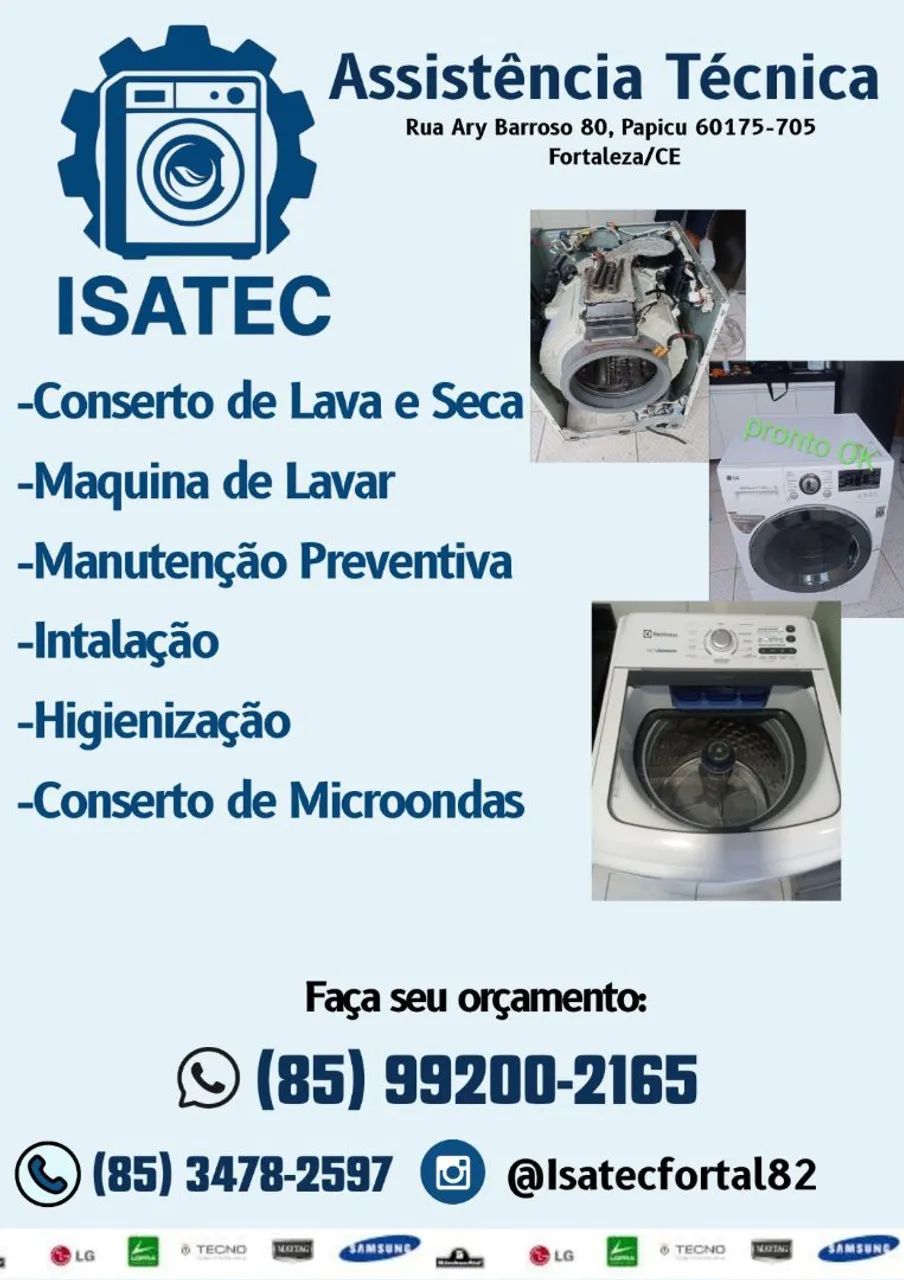Assistência Técnica ISATEC - Lava e Seca, Máquina de Lavar