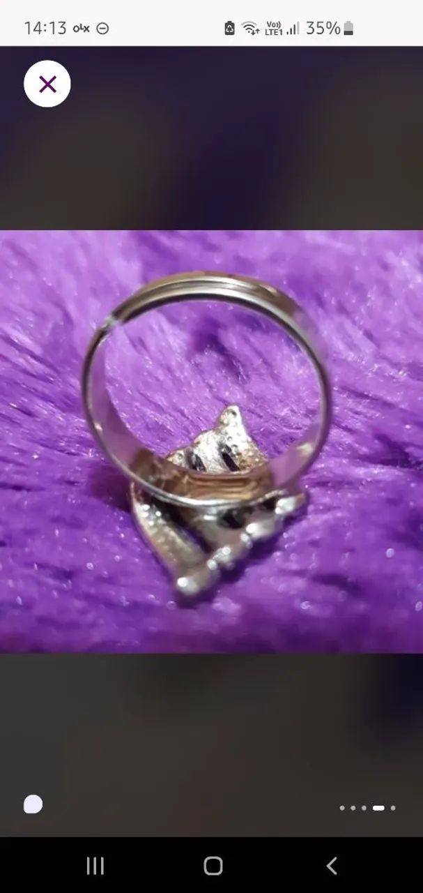 Anel regulável strass Azul e Rosa - Foto 4