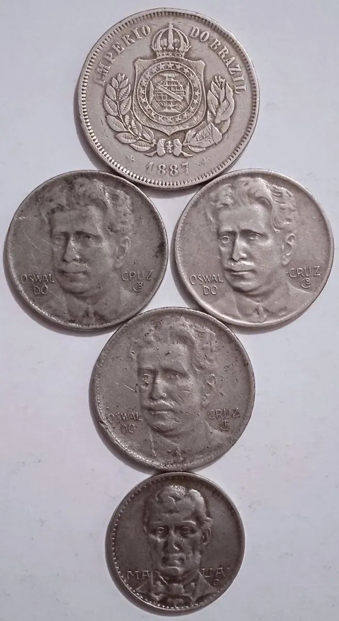 Lote com 5 moedas Antigas de Réis  - Foto 2