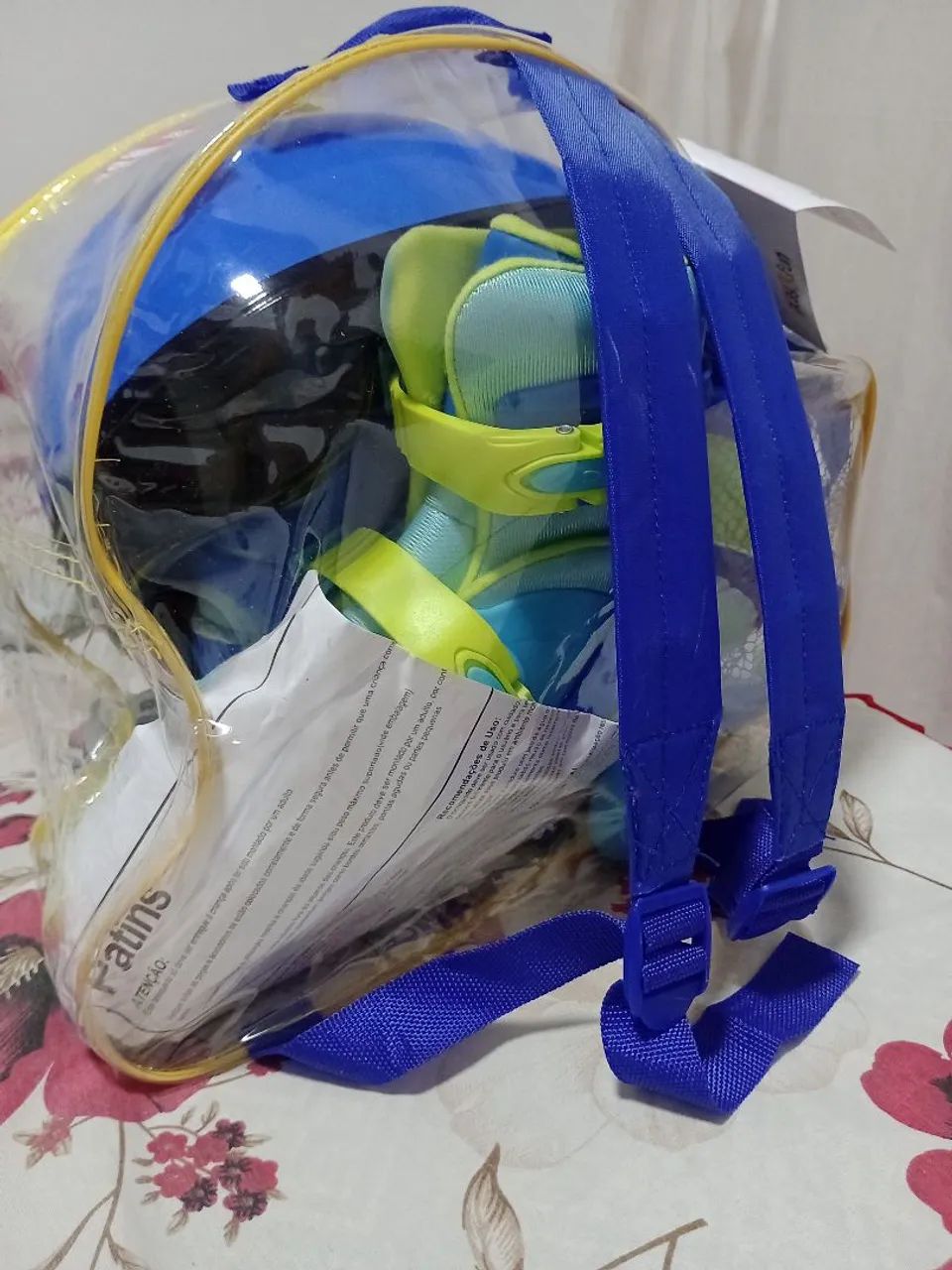 Patins Inline Infantil Play & Fun - Azul e Verde - Foto 4