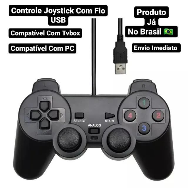 Controle Gamer Joystick Pc-usb Computador Notebook C Fio Loja Física Garantia Nota Entrega - Foto 5