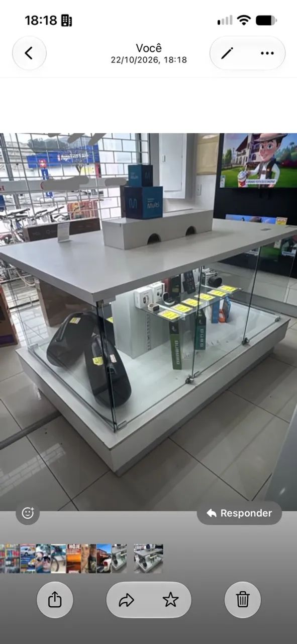 Vendo balcão expositor de vidro!!!