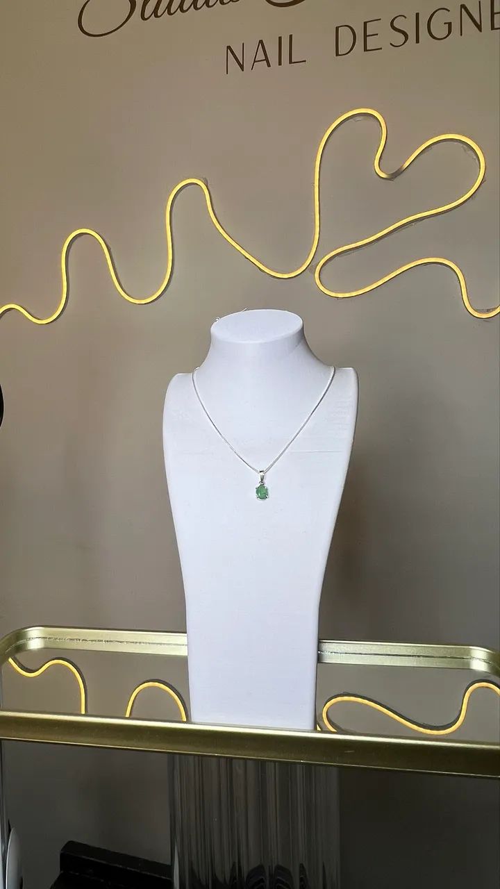 Pingente de esmeralda oval  - Foto 2