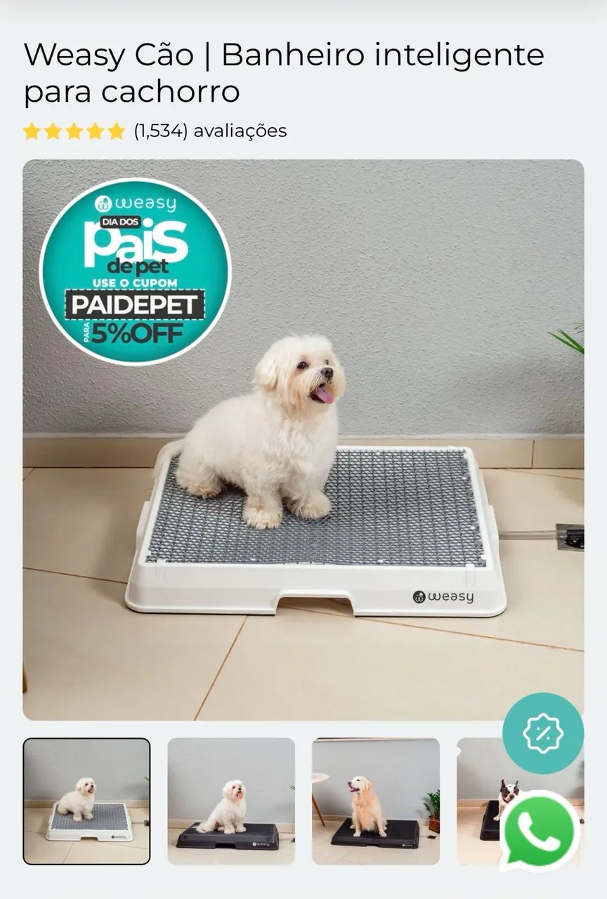 Weasy Cão | Banheiro inteligente para cachorro