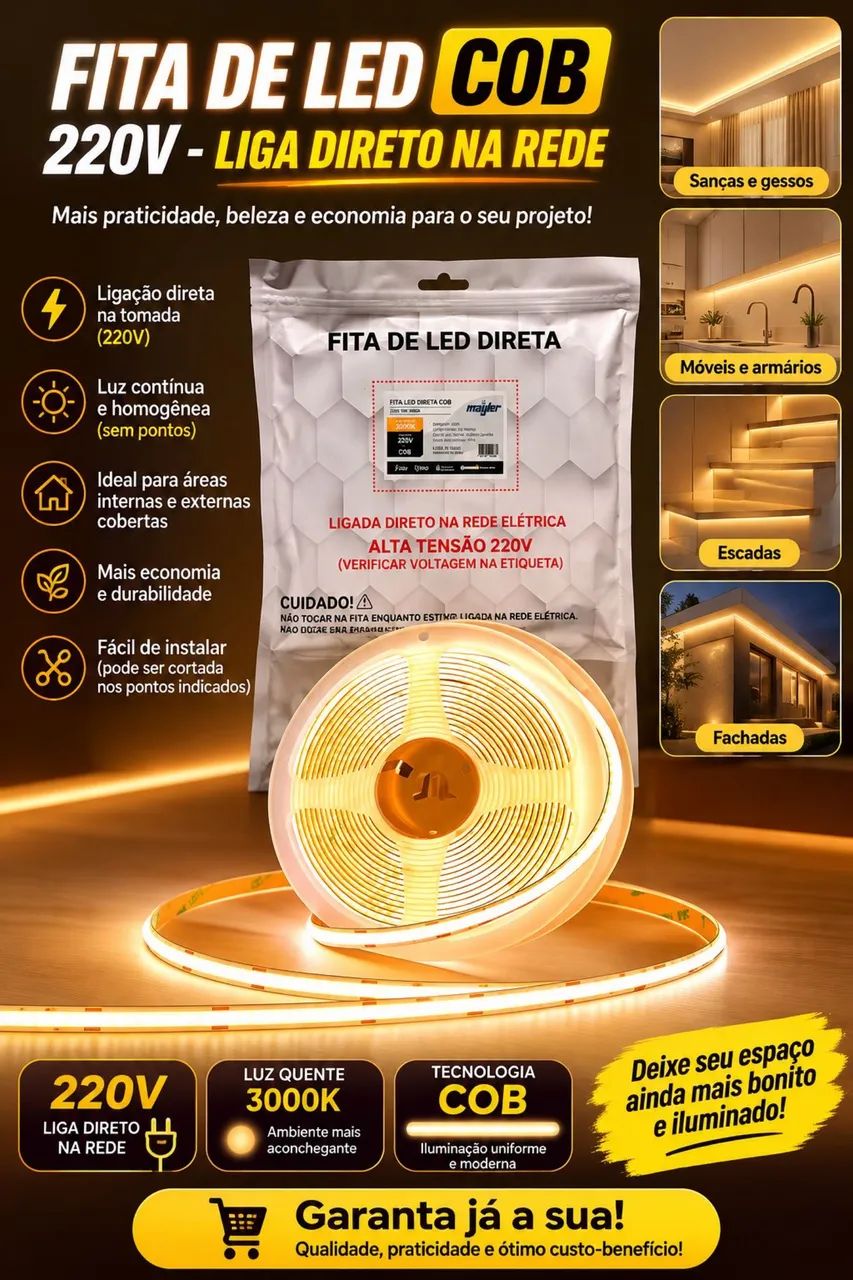 Fita de Led COB 220v