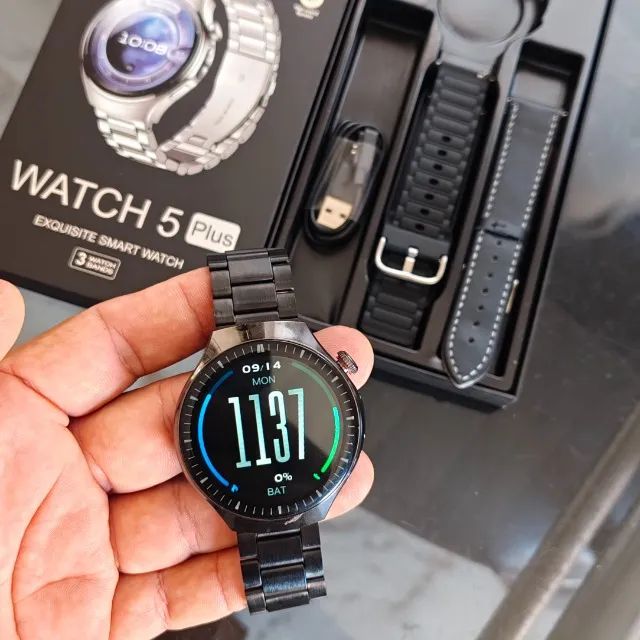 Smartwatch Watch 5 Plus com 3 pulseiras Jiditech - Foto 5