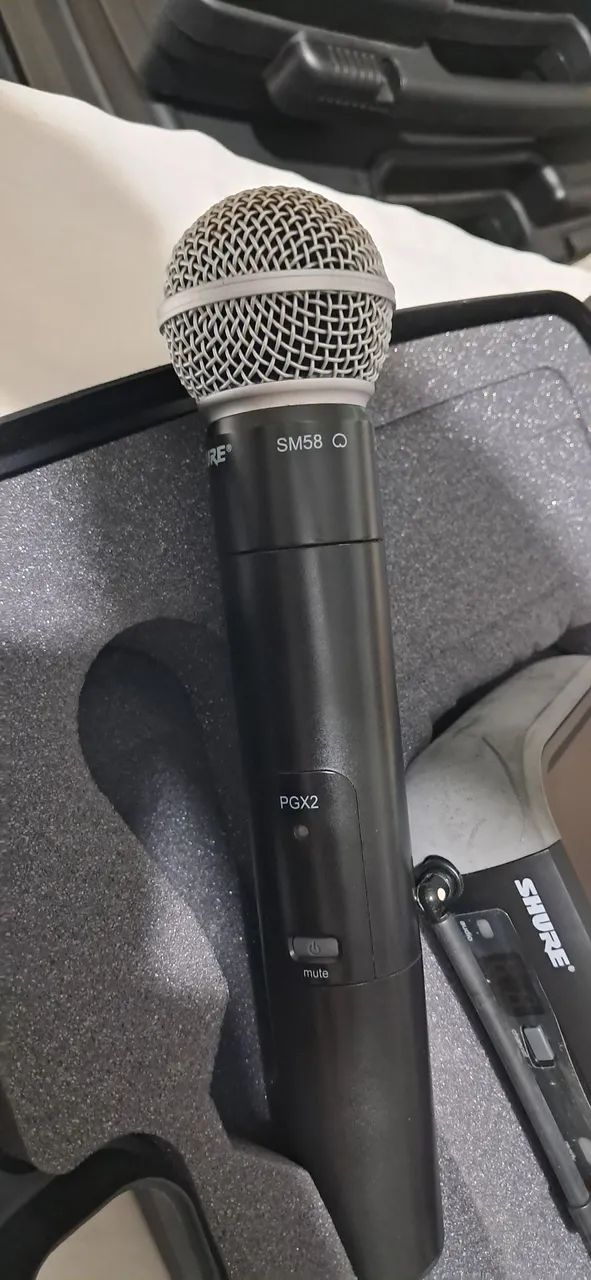 Sm58 + pgx wireless sem fio de mão shure completo com case 