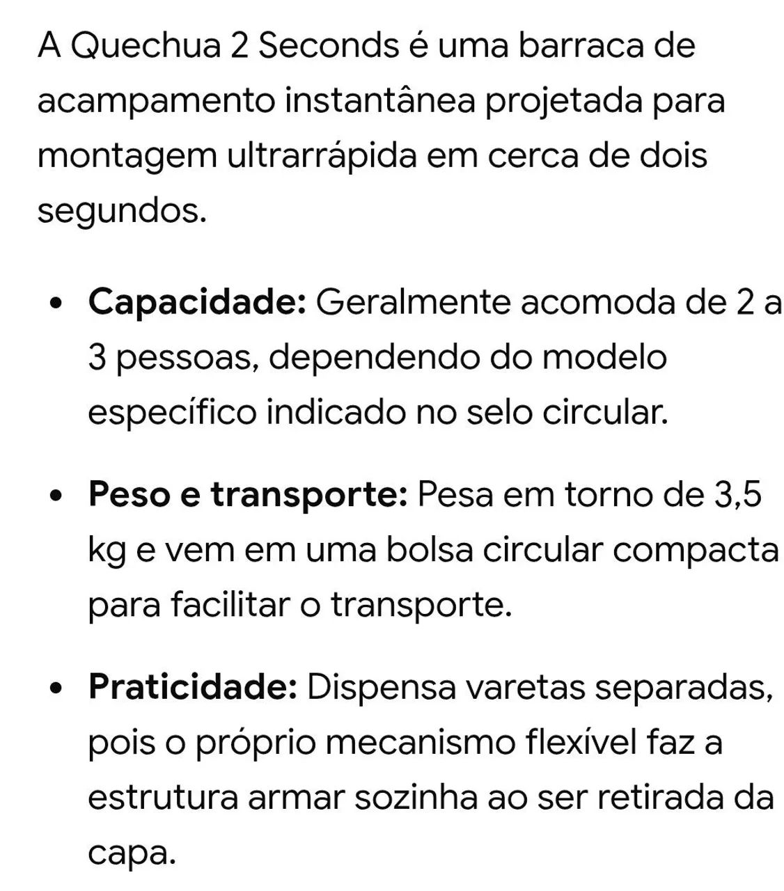 Barraca de Camping Quechua 3 pessoas - Foto 2