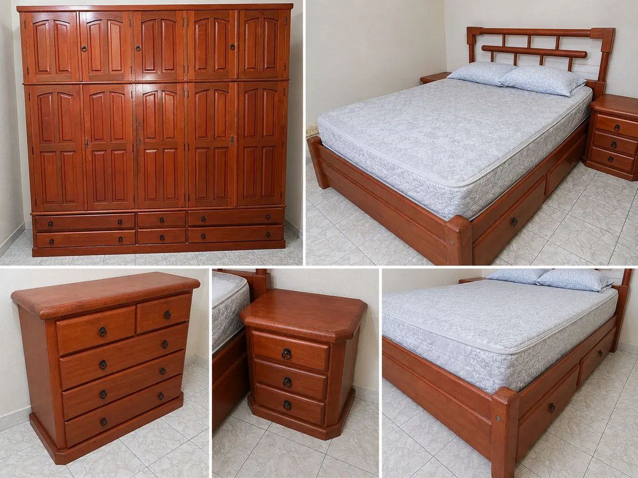 CONJUNTO DE MÓVEIS DE MADEIRA MACIÇA - OPORTUNIDADE!