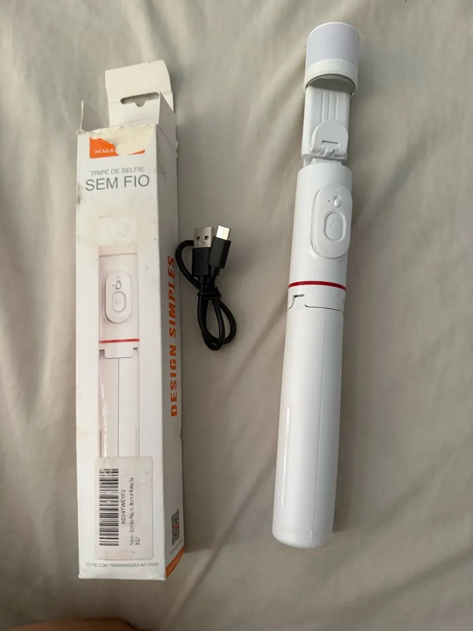 Tripé de Self sem fio com led recarregável