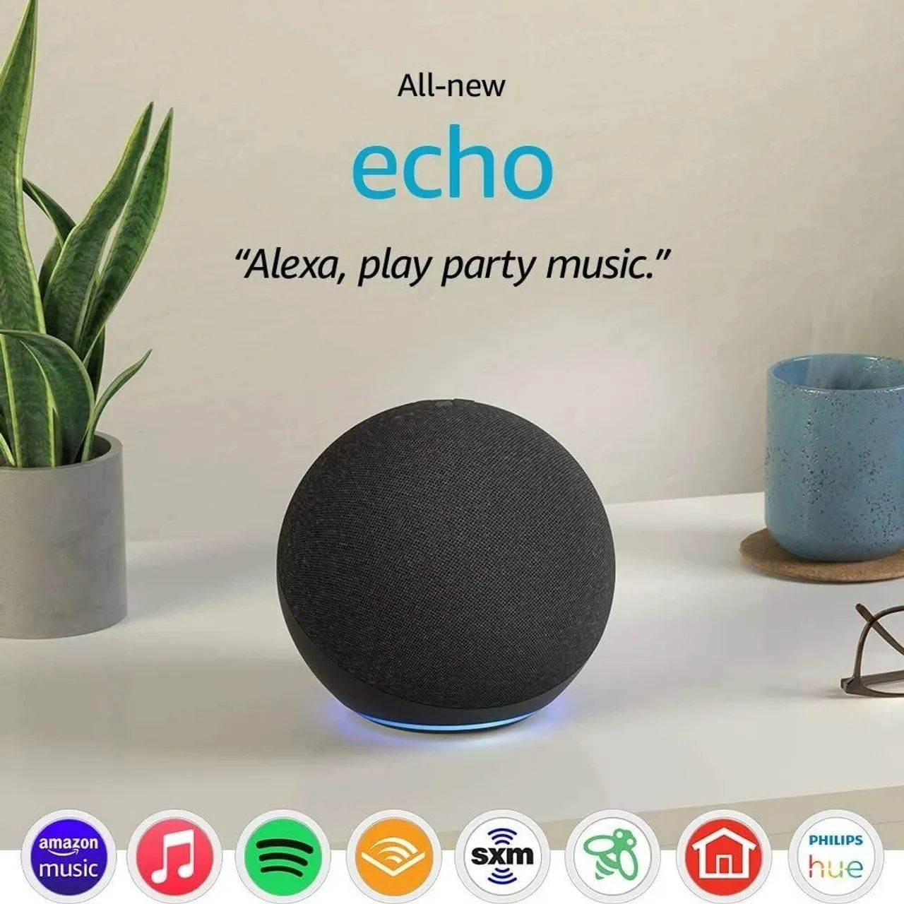 Amazon Echo 4 geração com suporte de parede