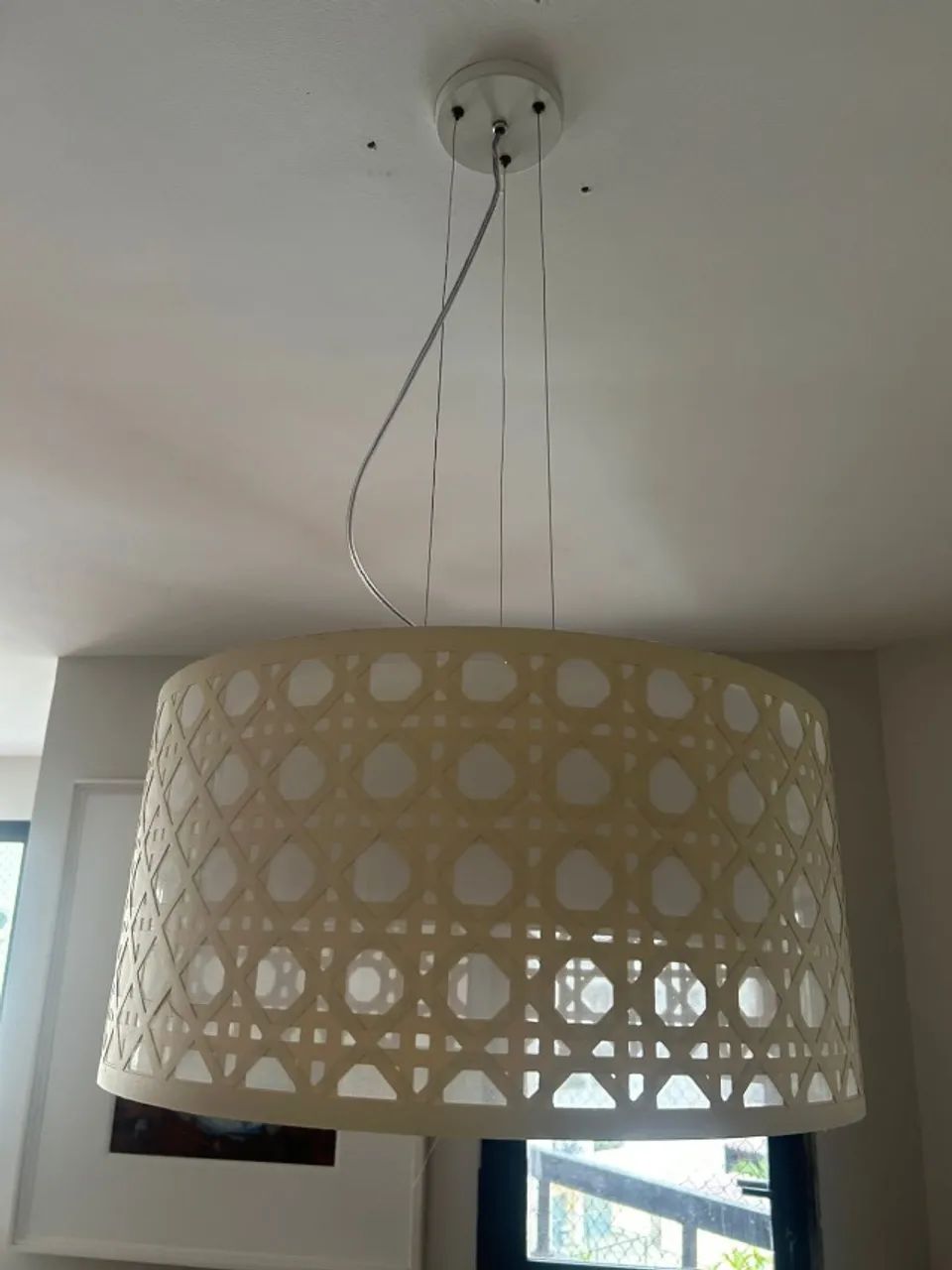 Luminária de Teto Pendente Palha Cru - Foto 2